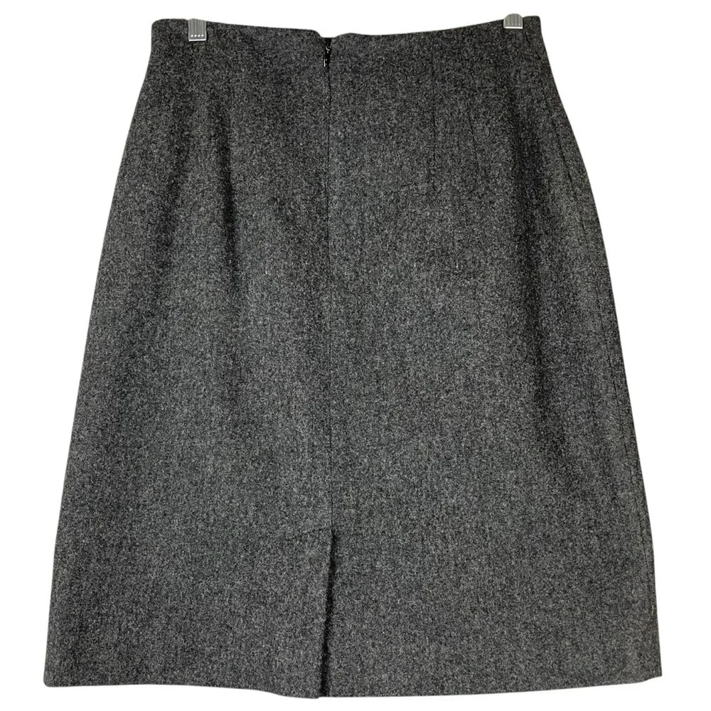 Jones New York Vintage Gray Wool Business Casual Collegiate Pencil Skirt - Sz 8